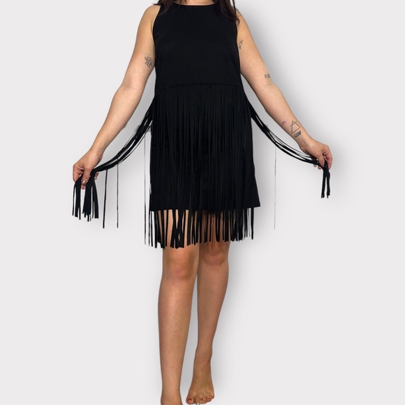 Love Riche, fringe, faux suede, western style dress - Picture 1 of 6